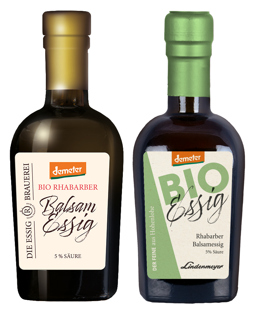Bio Essig fein, Rhabarber Balsamessig DEMETER, 5% Säure, 250ml