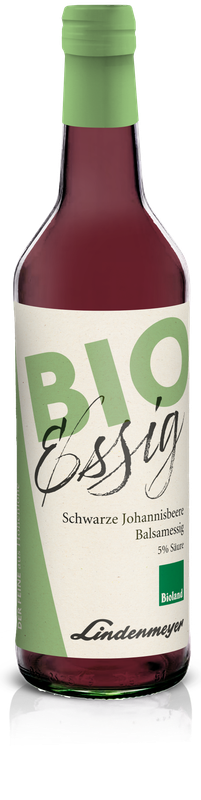 BIO Essig fein, Schwarze Johannisbeere Balsamessig BIOLAND, 5% Säure, 500ml BIO Essig fein, Schwarze Johannisbeere Balsamessig BIOLAND, 5% Säure, 500ml