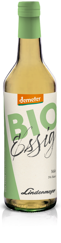 BIO Essig fein, Malz DEMETER, 5% Säure, 500ml BIO Essig fein, Malz DEMETER, 5% Säure, 500ml