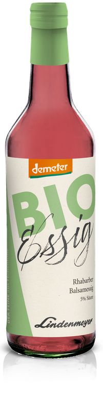 Bio Essig fein, Rhabarber Balsamessig DEMETER, 5% Säure, 500ml Bio Essig fein, Rhabarber Balsamessig DEMETER, 5% Säure, 500ml
