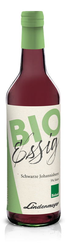 BIO Essig fein, Schwarze Johannisbeere BIOLAND, 5% Säure, 500ml BIO Essig fein, Schwarze Johannisbeere BIOLAND, 5% Säure, 500ml