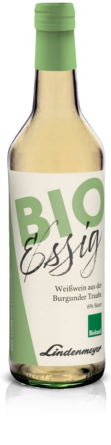 BIO Essig fein, Weißwein aus der Burgunder Traube BIOLAND,  6% Säure, 500ml
