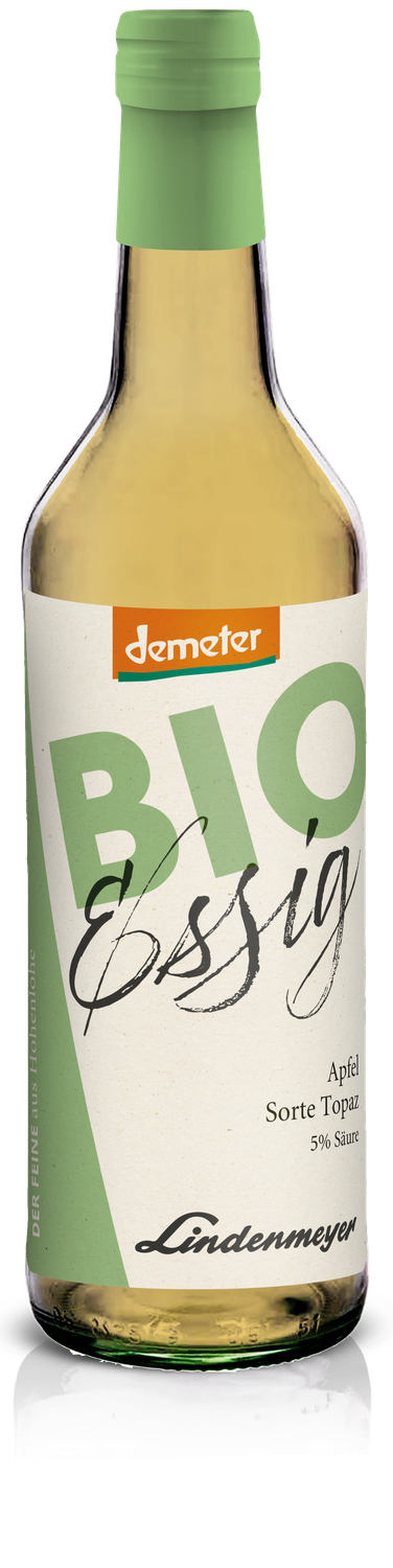 BIO Essig fein, Apfel Sorte Topaz DEMETER, 5% Säure, 500ml