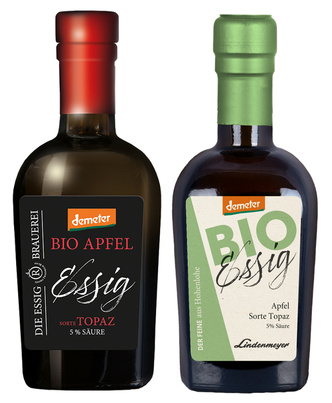 BIO Essig fein, Apfel Sorte Topaz DEMETER, 5% Säure, 250ml BIO Essig fein, Apfel Sorte Topaz DEMETER, 5% Säure, 250ml
