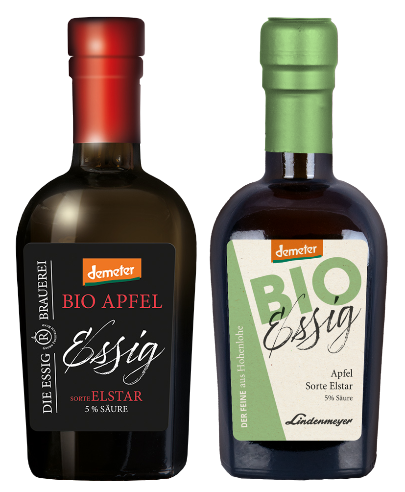 BIO Essig fein, Apfel Sorte Elstar DEMETER, 5% Säure, 250ml