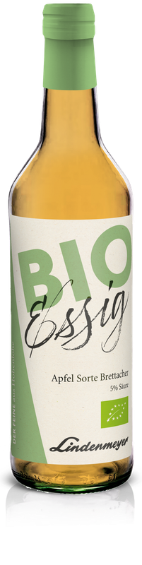 BIO Essig fein, Apfel Sorte Brettacher, 5% Säure, 500ml BIO Essig fein, Apfel Sorte Brettacher, 5% Säure, 500ml