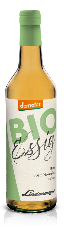 BIO Essig fein, Birne Sorte Novembra DEMETER, 5% Säure, 500ml BIO Essig fein, Birne Sorte Novembra DEMETER, 5% Säure, 500ml