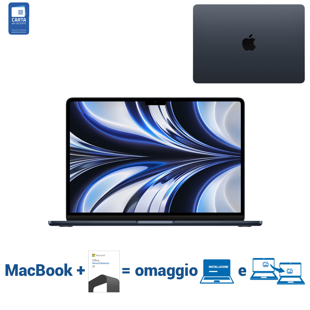 MacBook Air M2 13.6" mezzanotte | 256GB