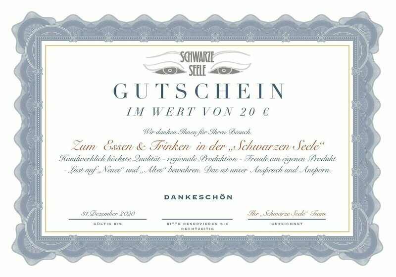 Gutschein für Verzehr und Übernachtung