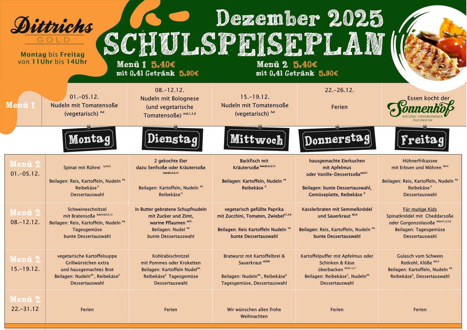 Probierangebot 1 Menü