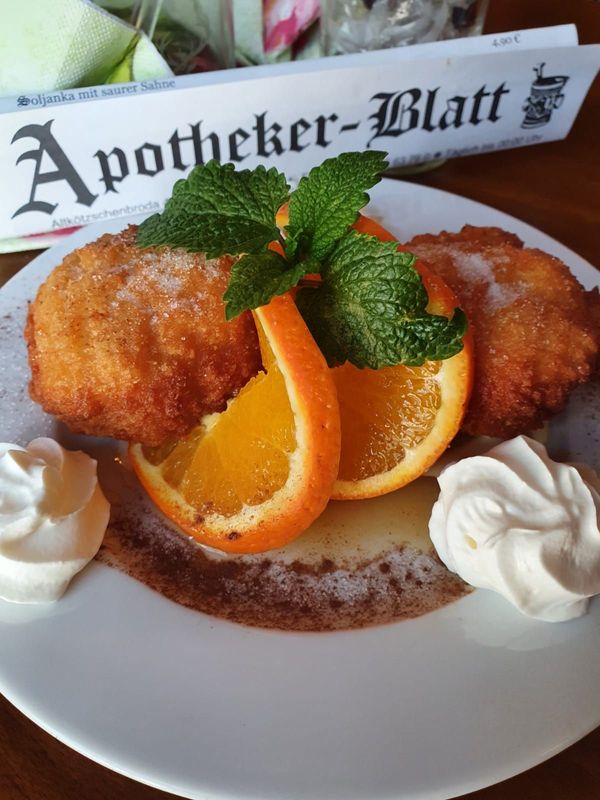 Quarkkeulchen mit Apfelmus