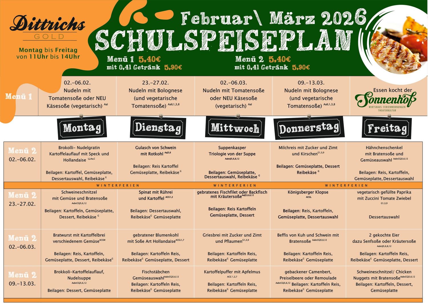 10 Essen vom Büffet + je 1 Getränk 0,4 l
