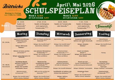 Probierangebot 1 Menü Probierangebot 1 Menü