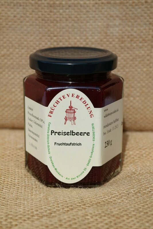 Fruchtaufstrich Preiselbeere 230 g Fruchtaufstrich Preiselbeere 230 g