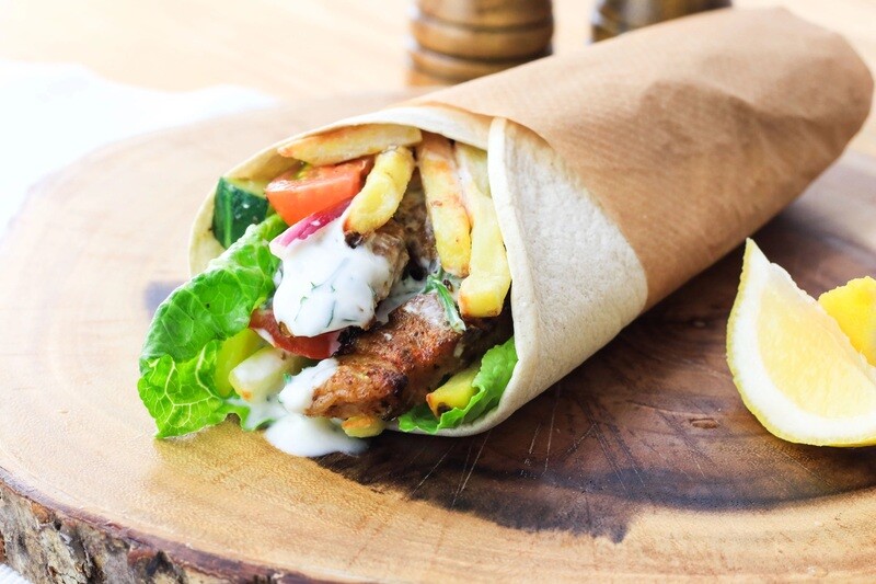 Pork Souvlaki on a Pita