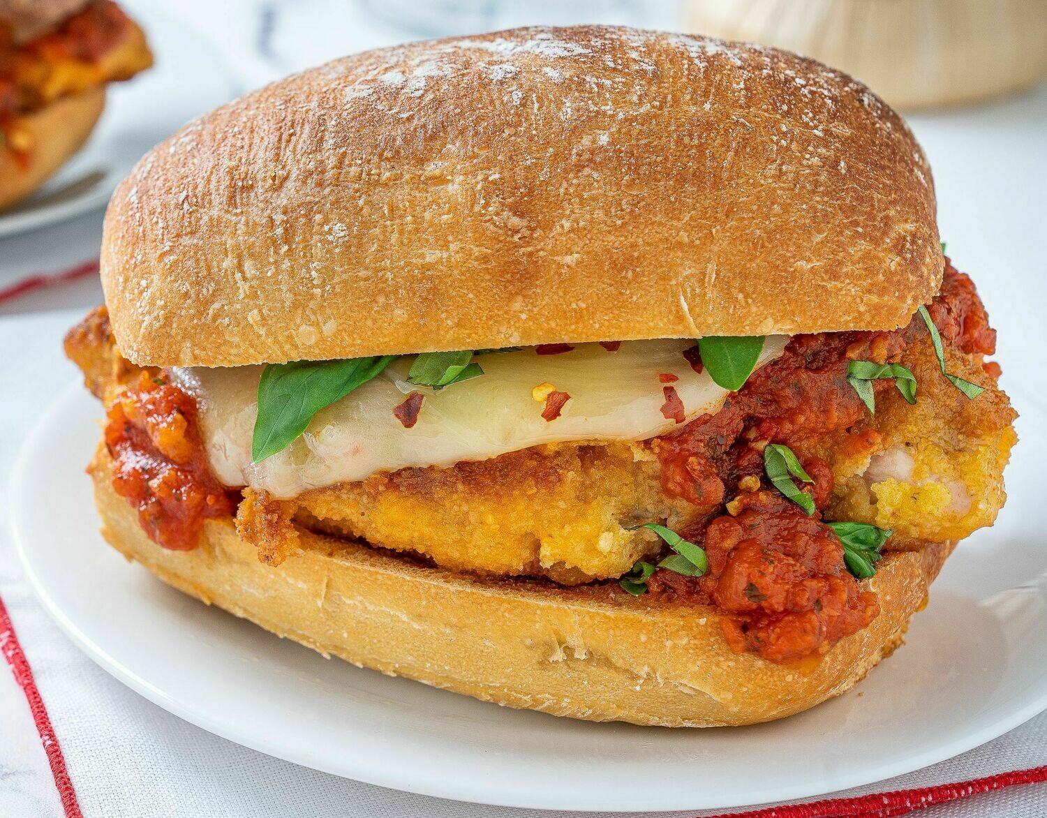 Chicken Parm on a Ciabatta