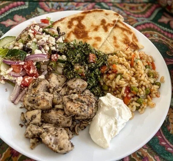 Chicken Souvlaki Dinner