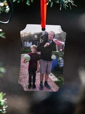 Double sided Christmas Photo Ornament Berlin Vertical