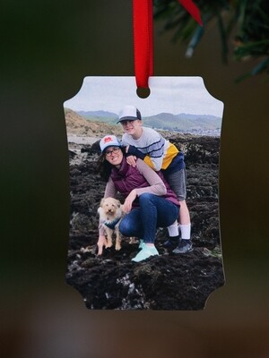 Double sided Christmas Photo Ornament Berlin Vertical