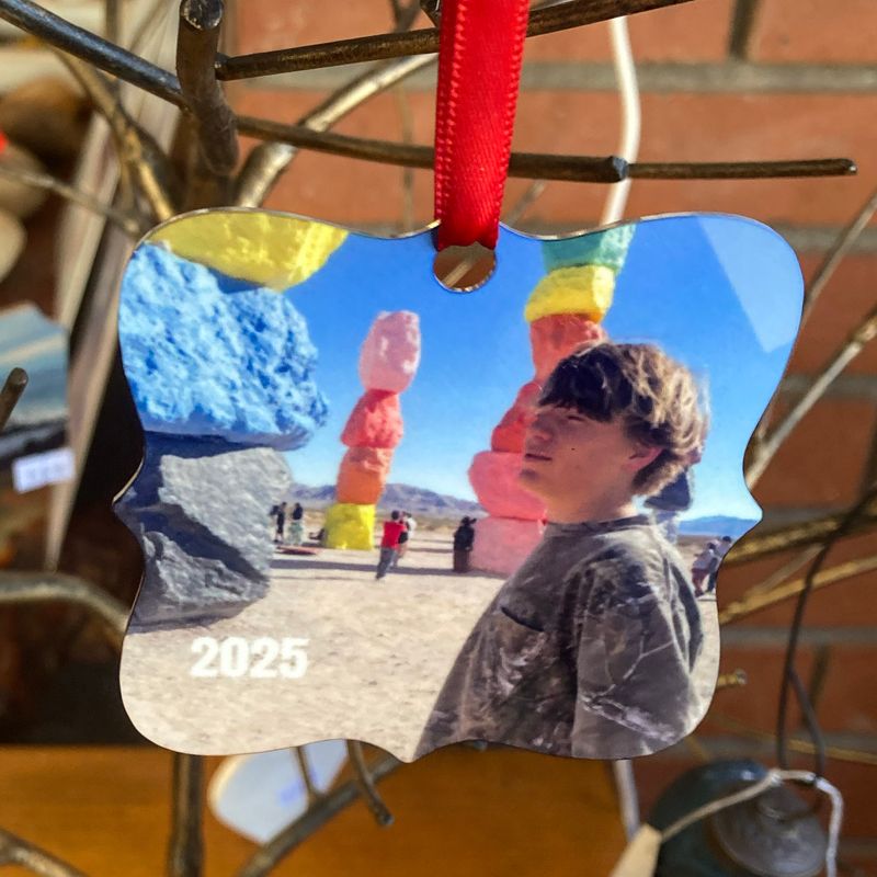 Double Sided Photo Christmas Ornament - Prague Style