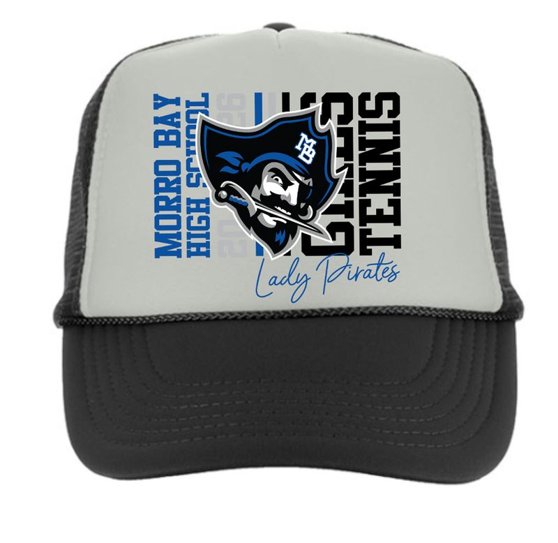 Lady Pirates Tennis Black/Gray Trucker Hat