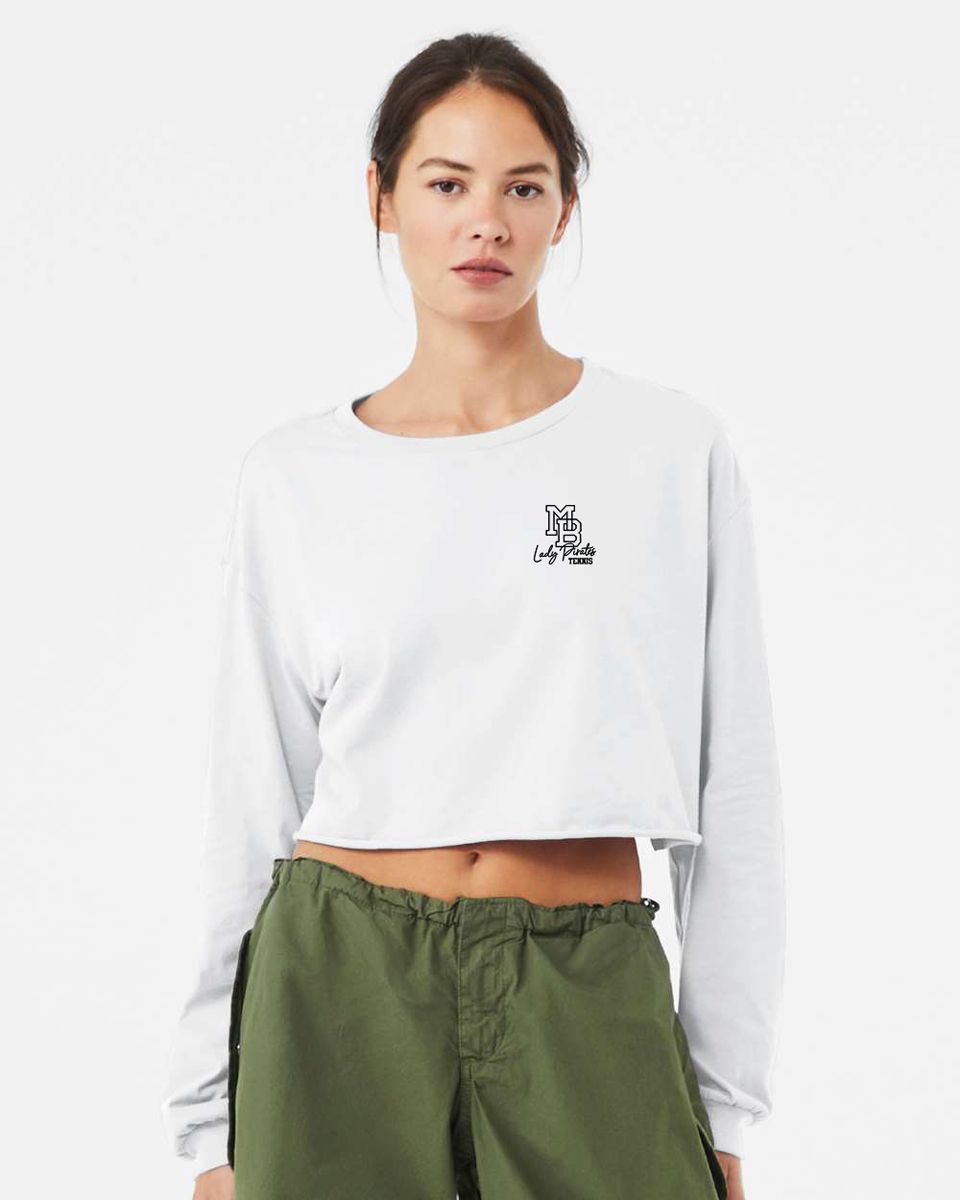 Lady Pirates Crop Long Sleeve Tee White Lady Pirates Crop Long Sleeve Tee White