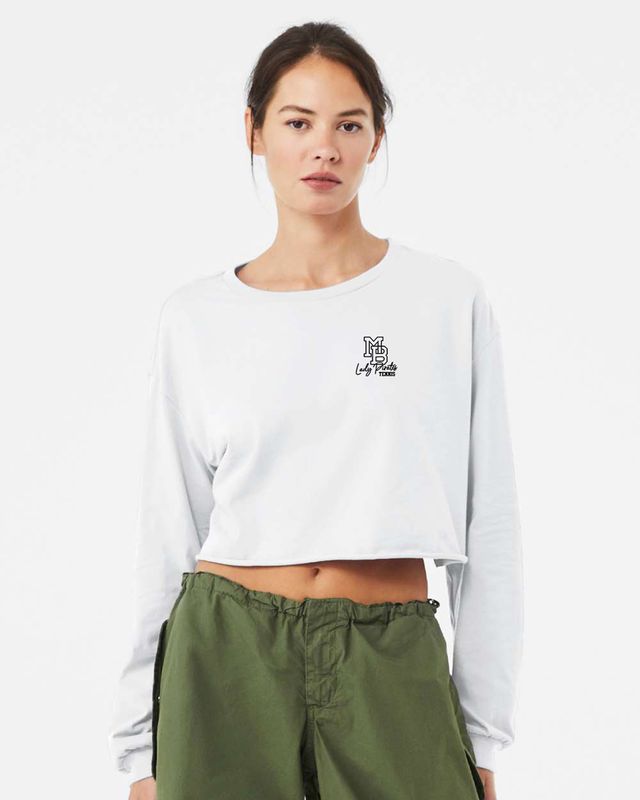 Lady Pirates Crop Long Sleeve Tee White
