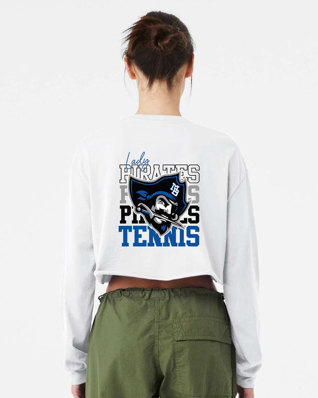 Lady Pirates Crop Long Sleeve Tee White