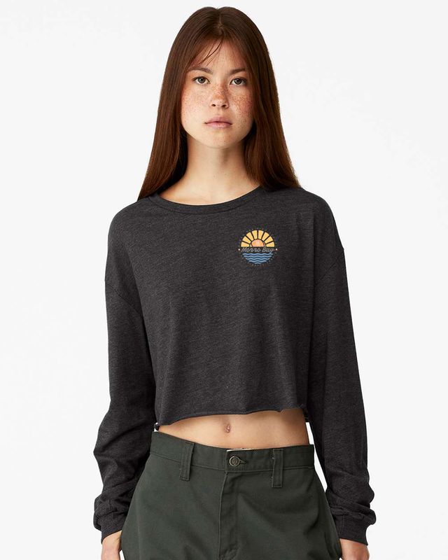 Lady Pirates Crop Long Sleeve Tee Dark Gray Heather
