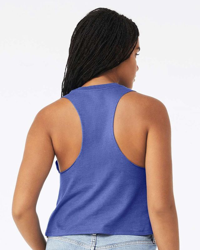 Lady Pirates Tennis Racerback Crop Tank Heather True Blue