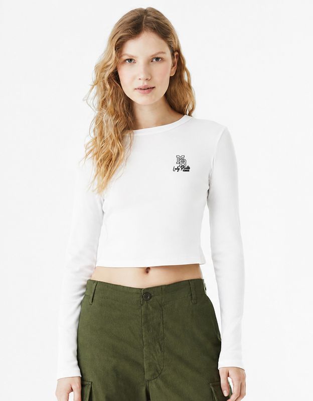 Lady Pirates Micro Rib Long Sleeve Baby Tee