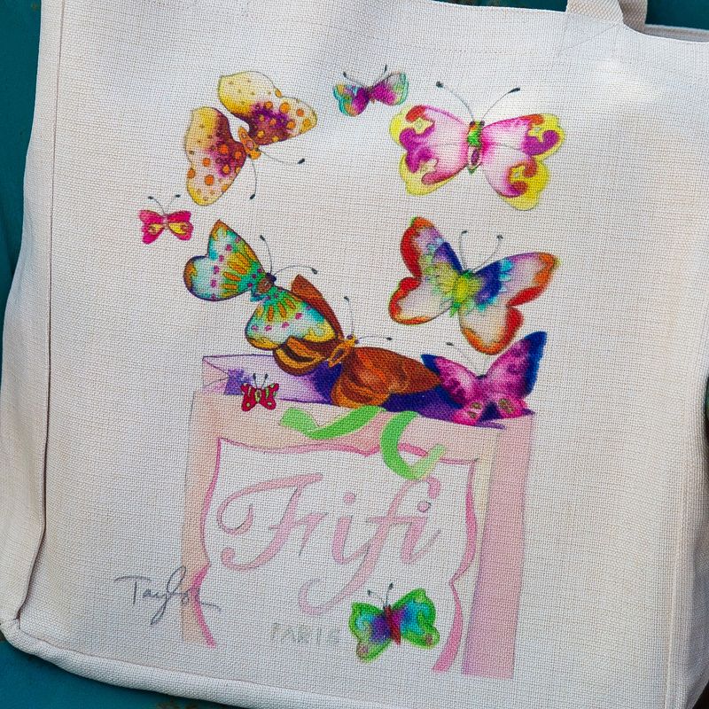 Fifi Deep Pocket Tote Butterflies Flying