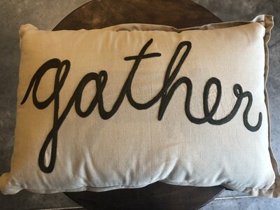 Gather Embroidered Pillow