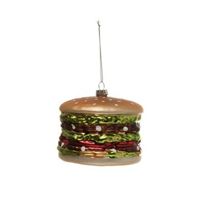 Glass Hamburger Ornament 4&quot;