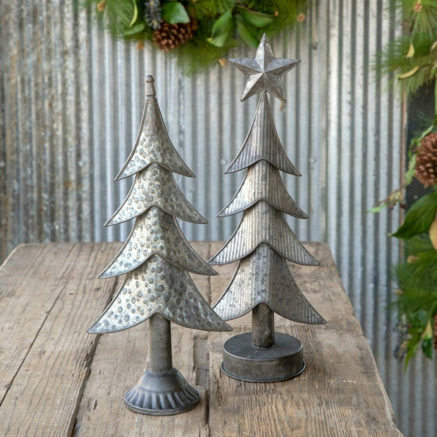 Aged Tinwork Christmas Tree
