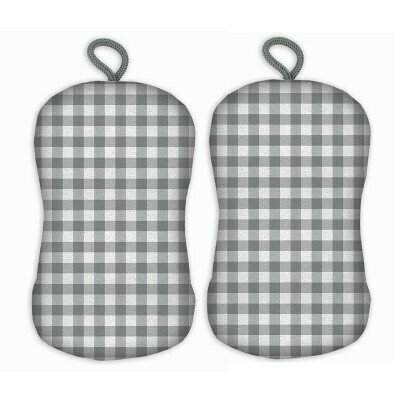 6&quot; Scrub Sponge- Gingham Gray 