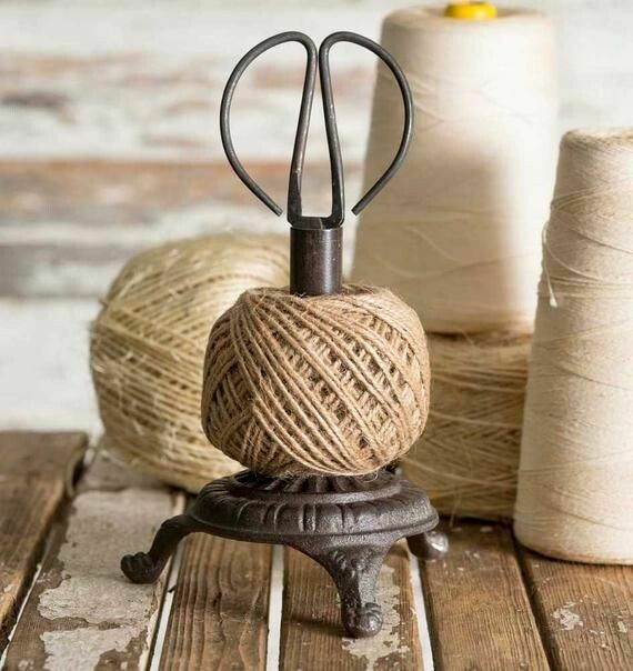Ball of Twine on Cast Iron Stand with Snips