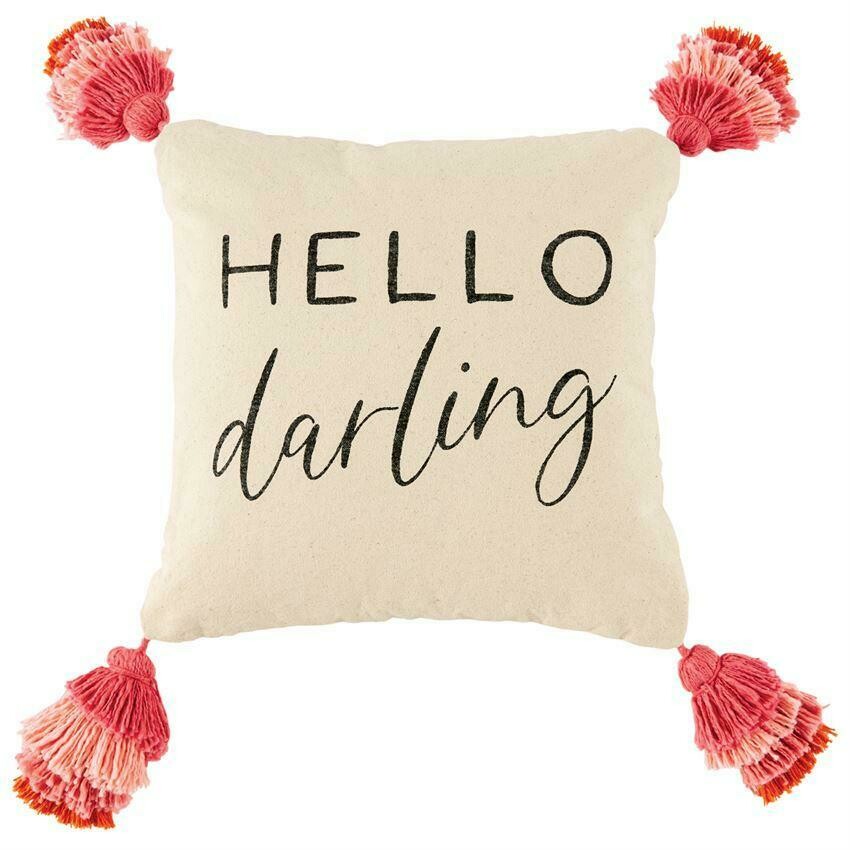 Hello Darling Tassel Pillow 