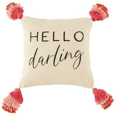 Hello Darling Tassel Pillow 