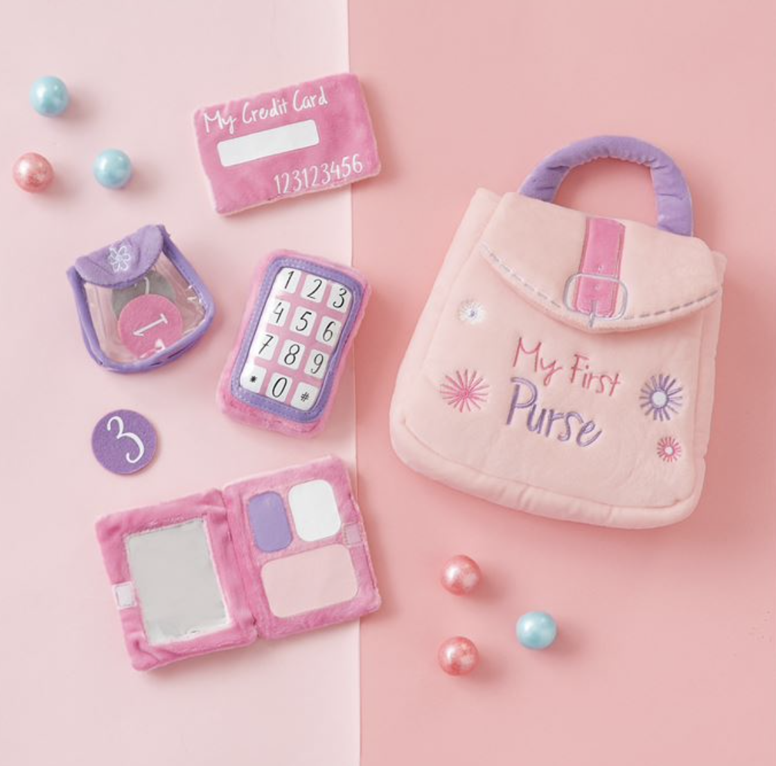 My first purse plush set
