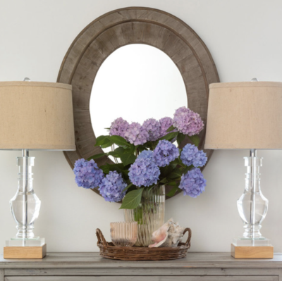 Wooden Oval Mirror 28x32