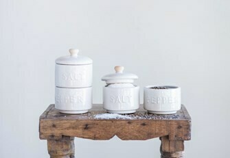 Stoneware Stackable Salt &amp; Pepper Pot