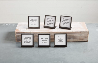 Metal saying plaque-sleep like my husband