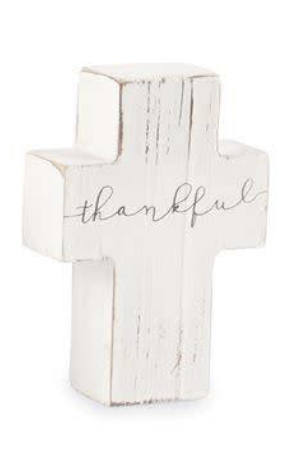 Thankful Wooden Cross Sitter 