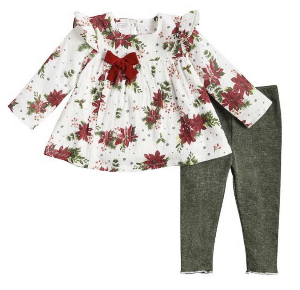 Poinsettia Tunic and Legging Set 6-9 months