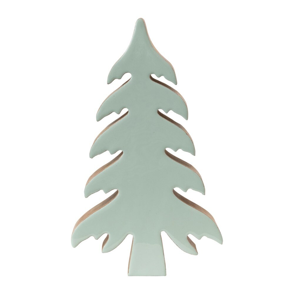 Tall Glass and Wood Christmas Tree