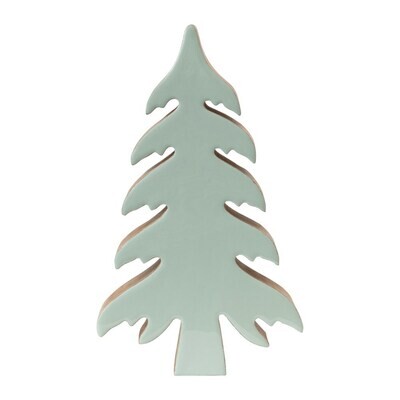 Tall Glass and Wood Christmas Tree