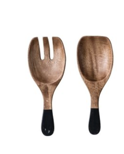 Hand Carved Salad Servers 