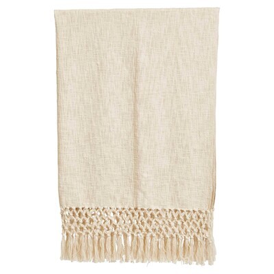 Cream Cotton Slub Throw