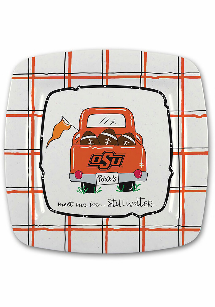 Oklahoma State Melamine square plate